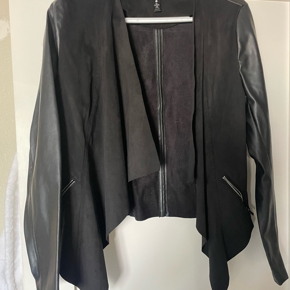 Aqua Black Leather Women's Jacket